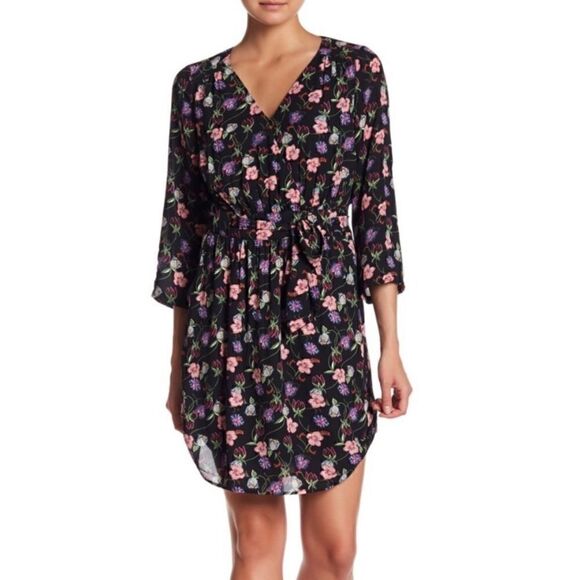 DR2 Daniel Rain Surplice Belted Shirt Dress NWT small - Picture 1 of 15